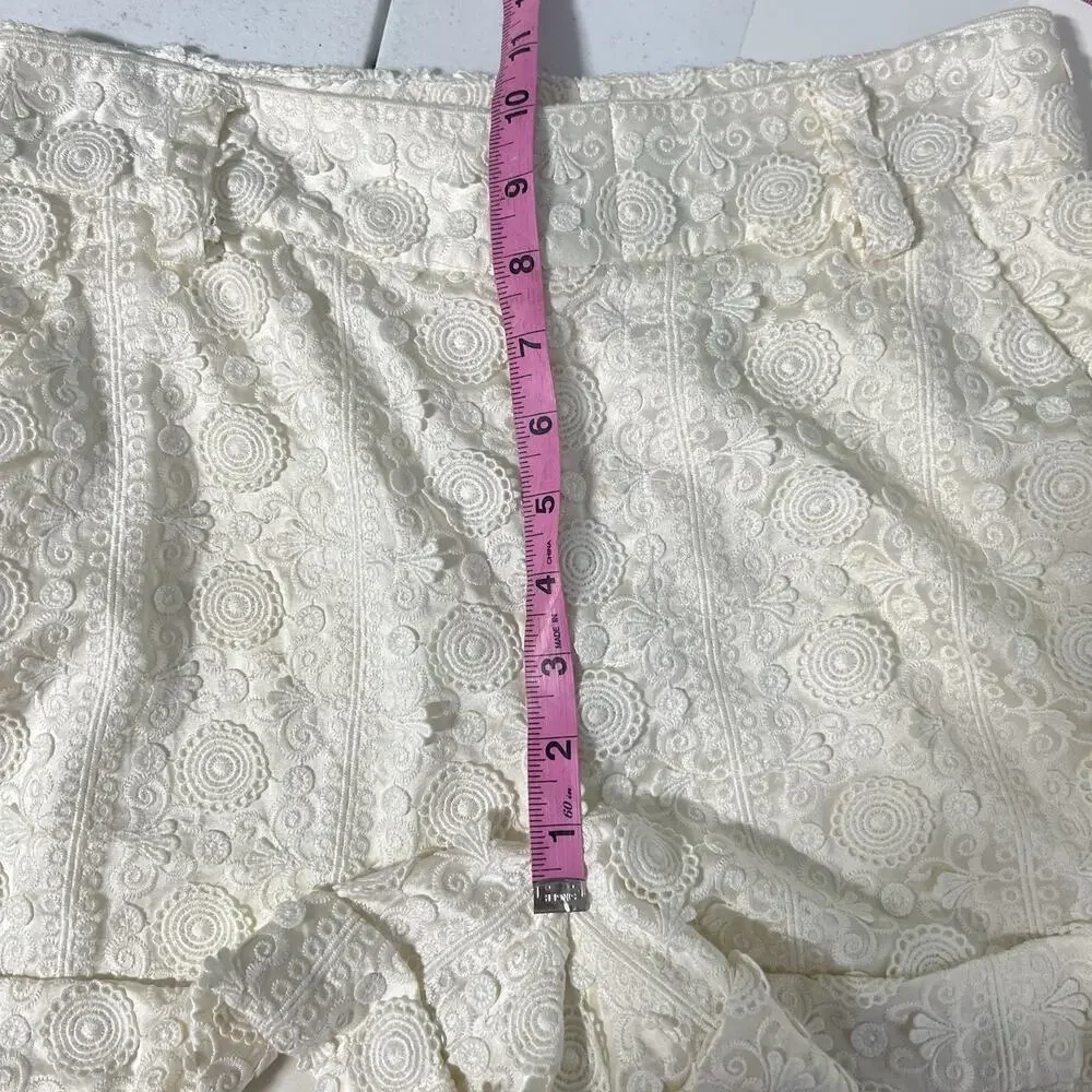 NWT Alice + Olivia Silk Lace Lined Shorts Size 6 Paula Ivory Bridal Bachelorette - Picture 14 of 14